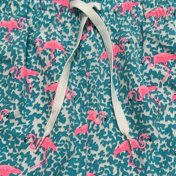 NWOT Chubbies 5.5"  Flamingo Print Swim Trunks Pink Blue Size Large - Picture 4 of 12